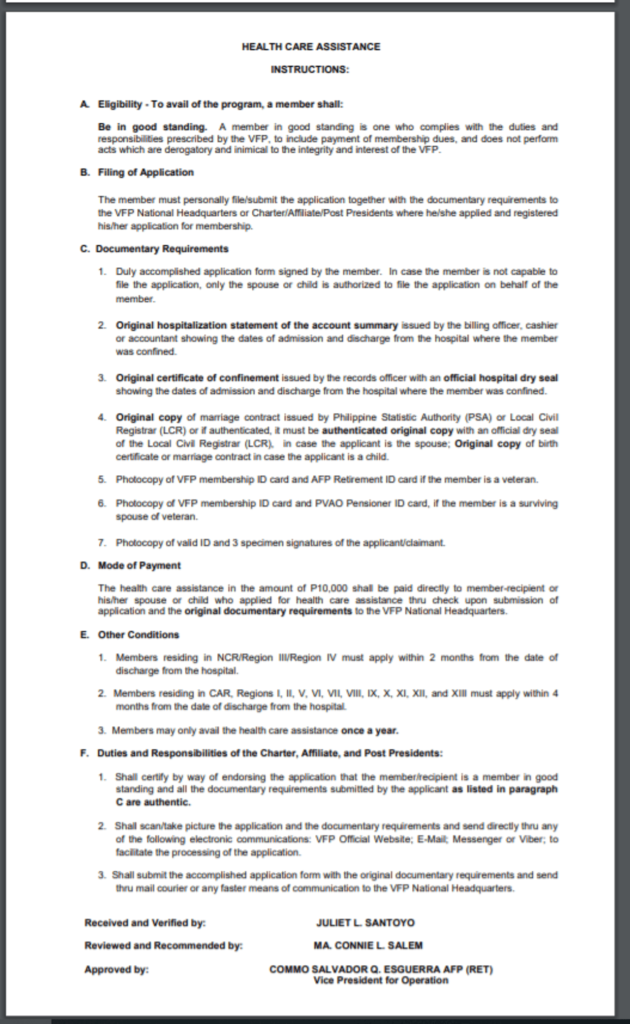vfp-healthcare-assistance-application-form-page2